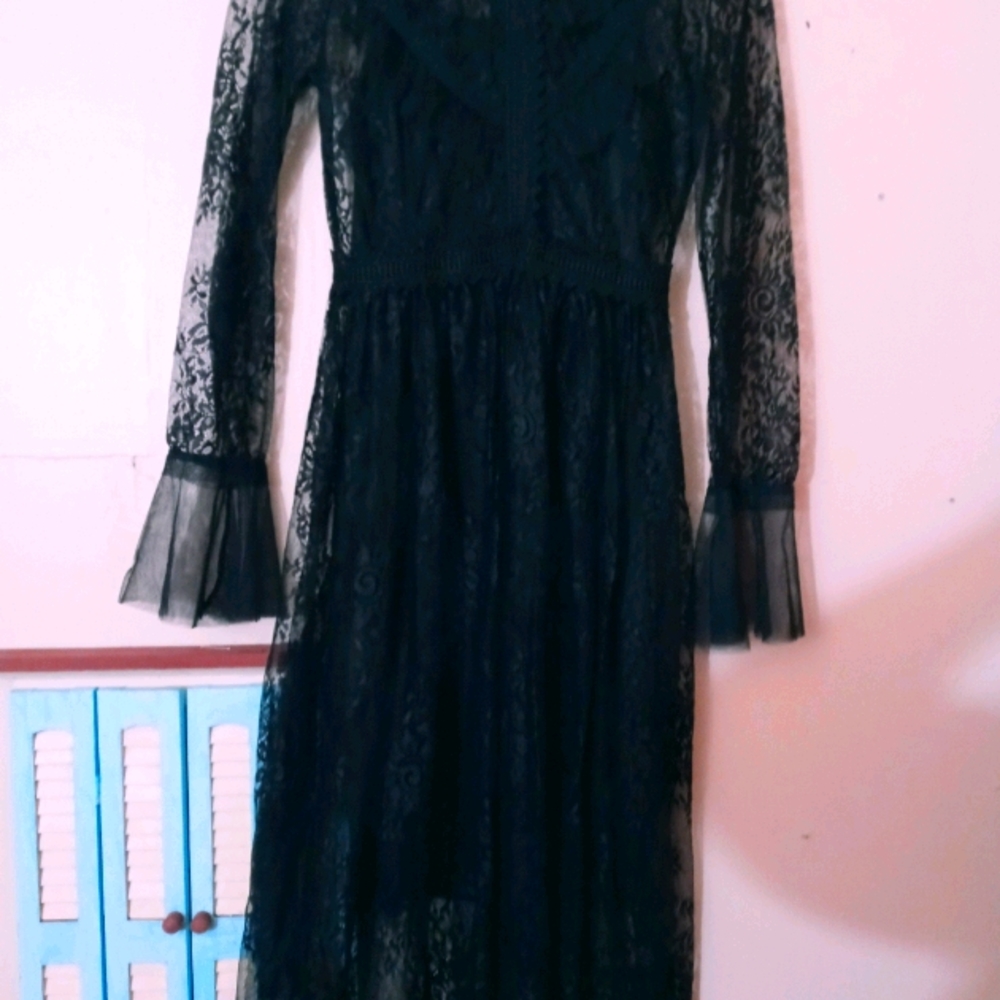 Black lace 2 piece dress